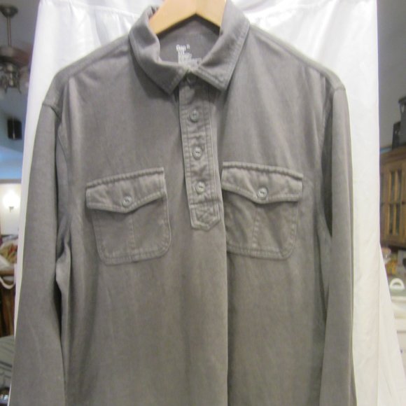 GAP PULLOVER HENLY SHIRT, GRAY, XL MENS, VERY SOFT & STRETCHY - Picture 1 of 5